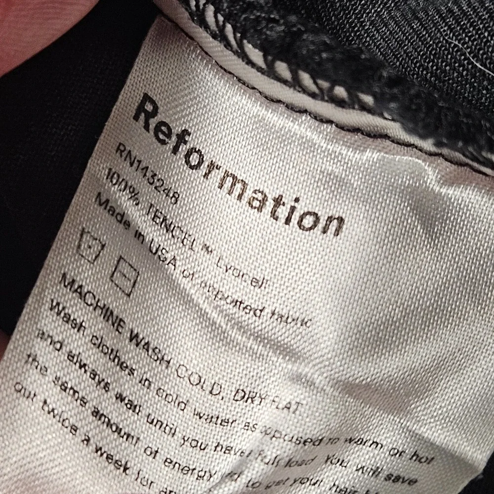 Reformation Paperbag Mini Skirt Slash‎ Pockets Pleated Womens 4 Black Tencel